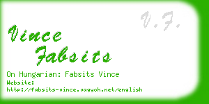 vince fabsits business card